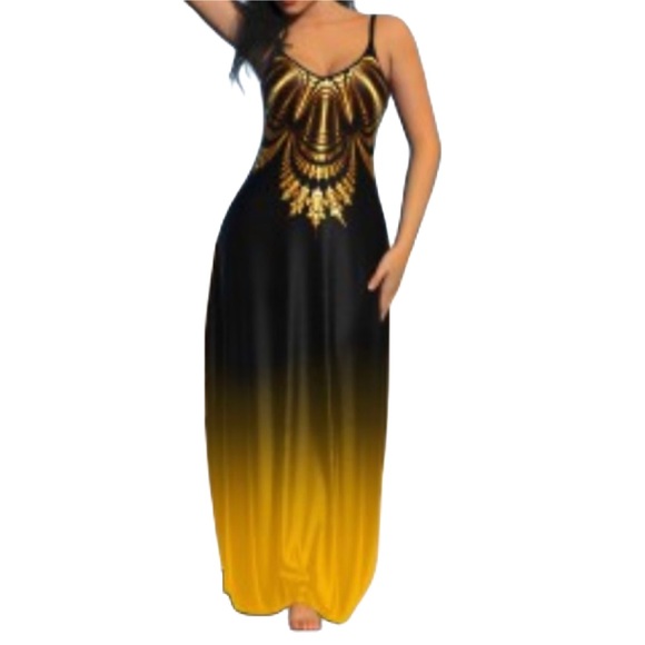 Unbranded Dresses & Skirts - Brand New Ombre Spaghetti Strap Yellow Maxi Dress, Color Yellow, Size XL